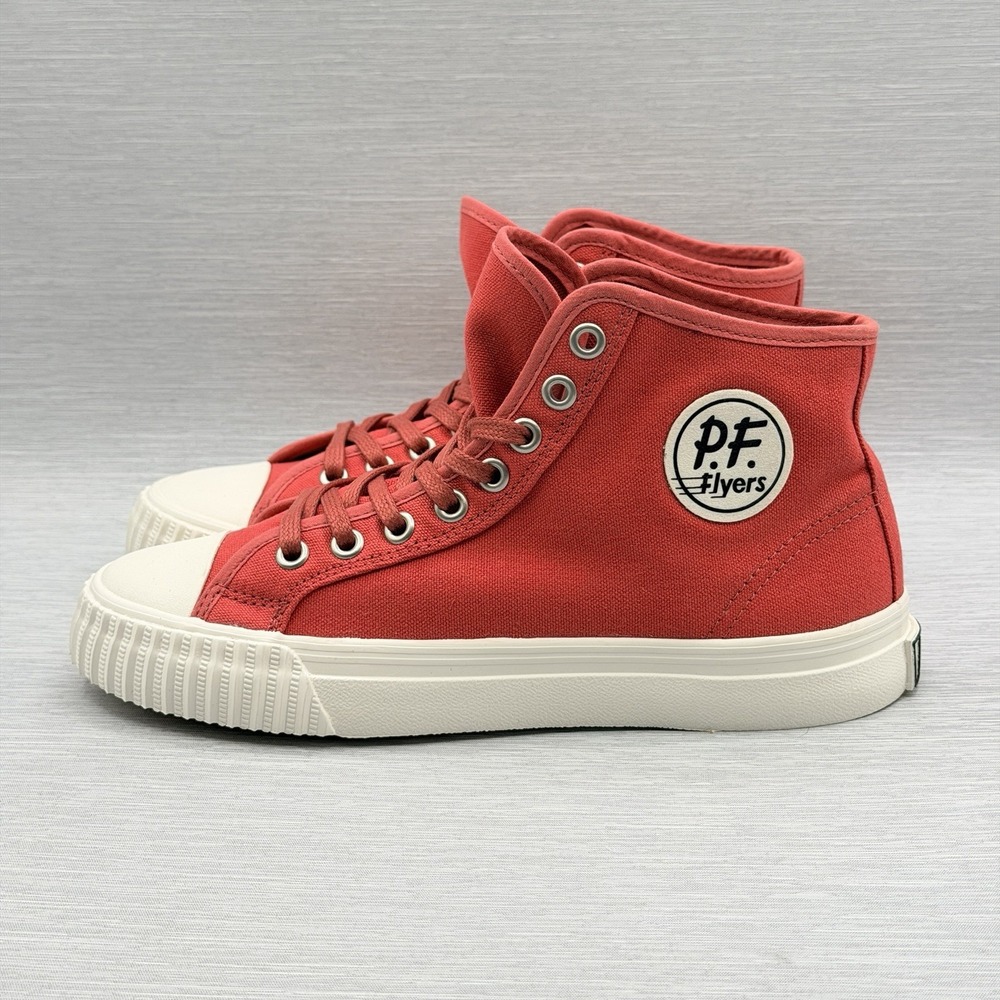 PF Flyers Women's 6.5 Red Canvas High Top Sneakers Center Hi Heritage Retro - Picture 3 of 10